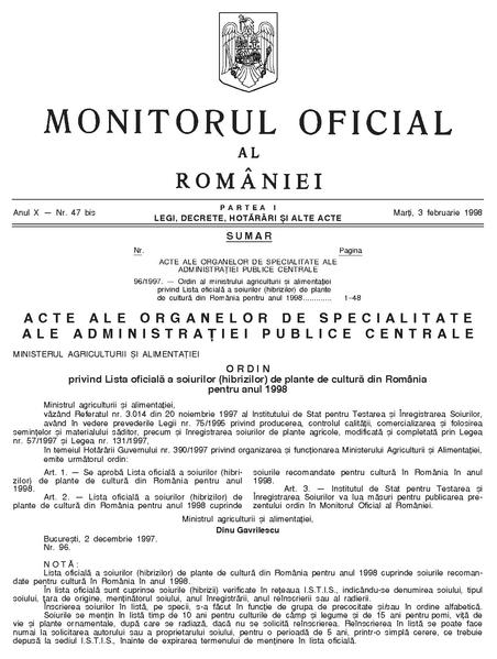 File:Monitorul Oficial al României. Partea I 1998-02-03, nr. 47bis.pdf