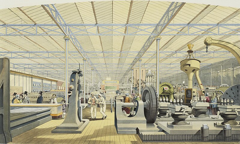 File:Moving Machinery - Dickinson's comprehensive pictures of the Great Exhibition (1854) vol 2, plate XXI - Royal Coll.jpg