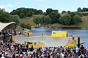 Deutsch: BMX-Fahrer beim Munich Mash 2023 auf der BMX-Bühne beim Theatron im Olympia Park
