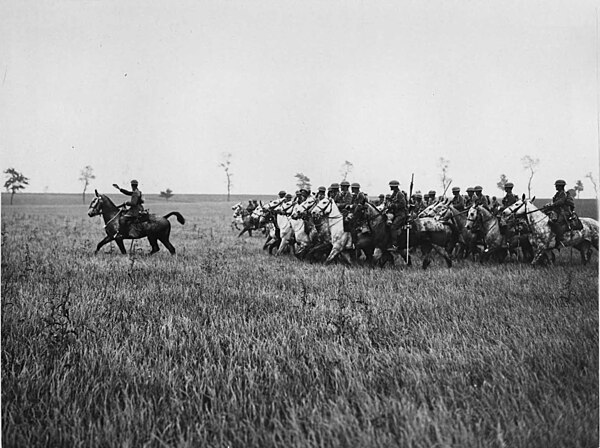 2nd Dragoons (Royal Scots Greys) training in France during the First World War.