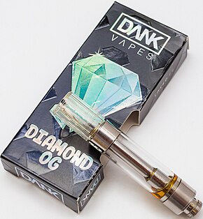 Some of the cannabis vaping products were found to contain large amounts of Vitamin E acetate, including Dank Vapes pictured here.