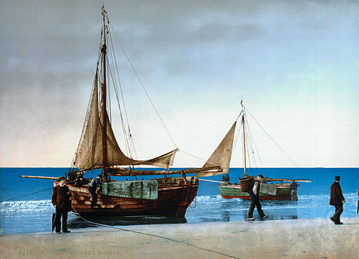 Bomschuiten (kleine vissersschepen) in 1900