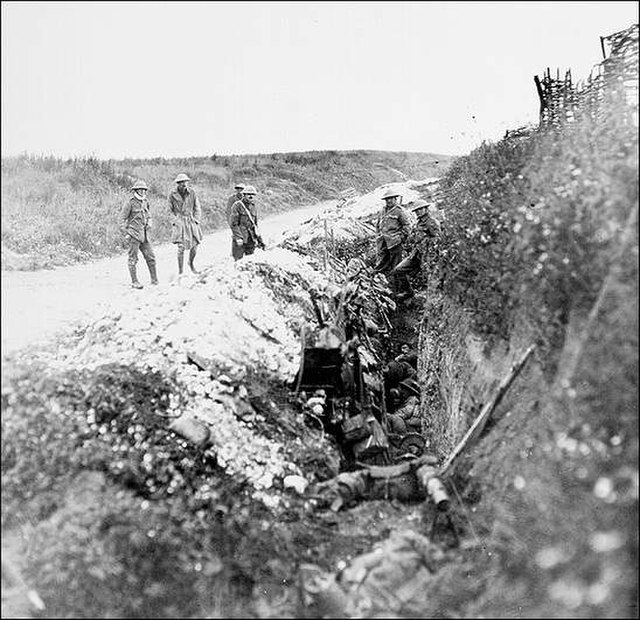 Newfoundland soldiers waiting in St. John's Road support trench