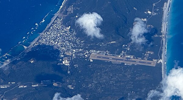 Niijima Airport (right) and downtown