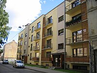 Modern apartment building on Mazā Nometņu Street in Agenskalns