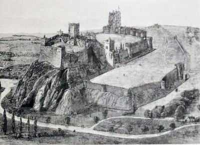 Victorian suggestion of the possible appearance of the castle in the late medieval period