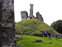 Remains of Okehampton Castle today