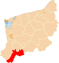 Okres Myślibórz na mapě vojvodství
