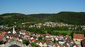 Pappenheim, Sicht von der Burg auf die Altstadt