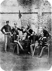 Chevaliers du Royal Piedmont Regiment photographiés en février 1859.