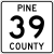 Pine County 39-yo'nalish MN.svg