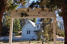 Signage at Lewiston's Pioneer Cemetery dates it to the 1850s Pioneer Cemetery Sign.JPG