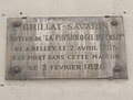 Plaque Brillat-Savarin, 11 rue des Filles-Saint-Thomas, Paris 2.jpg