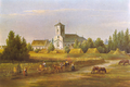 Pfarrkirche Podersdorf am See 1847 (Ölgemälde von Theodor Festorazzo)