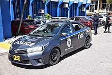 Police vehicle in the streets of Jamaica Police car of Jamaica 04.jpg