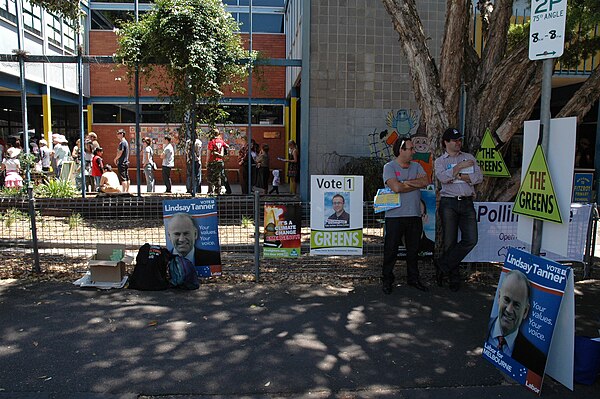 A polling booth in Lindsay Tanner's electorate of Melbourne.