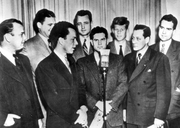 Smathers with John F. Kennedy, Richard Nixon, and other congressional freshmen in 1947