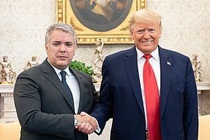 President Trump Meets with the President of Colombia (49610487797).jpg