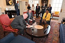 Hogan signs a bill adopting new congressional districts for Maryland on April 4, 2022 Redistricting Settlement.jpg