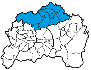 Lüttringhausen bölgesinin Remscheid'deki konumu