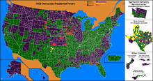 Results by county of the 2008 Democratic Presidential Primaries.png