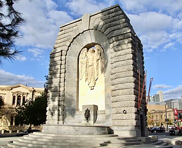 Reverse side of the memorial Reverse side of National War Memorial (South Australia) in Adelaide -- over-all view.jpg