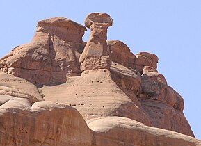 Rock structures in Entrada sandstone along Park Avenue