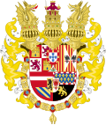 Thumbnail for File:Royal Coat of Arms of Spain with Germanic Ornaments (1580-1621).svg