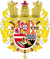 Royal Coat of Arms of Spain with Germanic Ornaments (1580-1621).svg