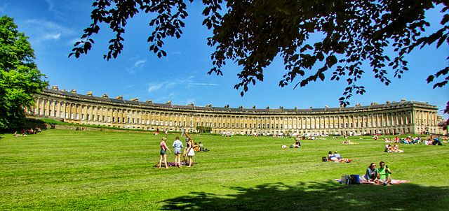 The Georgian architecture of the Royal Crescent in the city of Bath