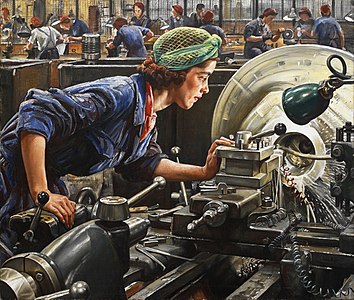 en:Ruby Loftus Screwing a Breech-ring, by Laura Knight