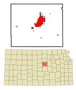 Location of Salina, Kansas