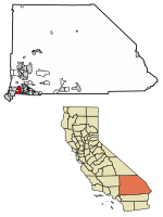 Расположение Фонтана в округе Сан-Бернардино, Калифорния