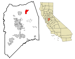 Lage in San Joaquin County und im Bundesstaat Kalifornien