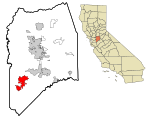 San Joaquin County California Incorporated and Unincorporated areas Tracy Highlighted.svg