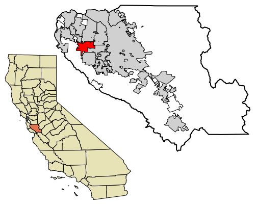 سانتا کلارا کاؤنٹی ، کیلیفورنیا میں کوپرٹینو کا مقام.