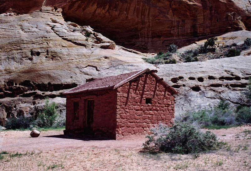 File:Scenic Byway 12 - The Old Behunin Cabin in Capitol Reef National Park - NARA - 7721694.jpg