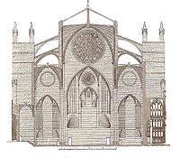 Secció transversal de la catedral de Mallorca abans de la reforma d'Antoni Gaudí