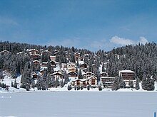 Der Obersee gegen Norden, Standort des ehemaligen Flugplatzes Arosa