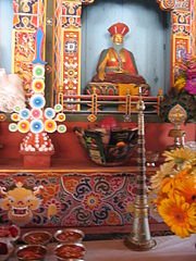 Interior of a Bhutanese temple erected for the occasion on the National Mall