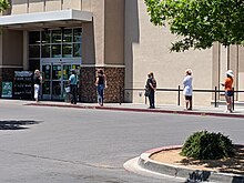 Social distancing while waiting in line outside Grocery store Social distancing sprouts sf nm.jpg