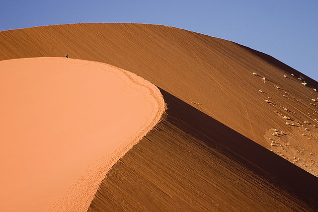 Dunes de sable géantes dans le désert de Namib, le plus ancien désert du monde, formé depuis 80 millions d’années  (région de Sossusvlei, parc national de Naukluft, sud-ouest de la Namibie). (définition réelle 2 000 × 1 333)