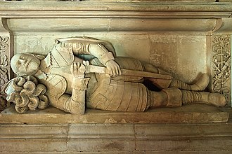 Monument of Sir Peter Prideaux in St. Michael's church St Michaels church, Farway - Prideaux monument detail (2) (geograph 3206071).jpg