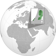 שטחים הנשלטים על ידי הרשות הפלסטינית (ירוק), שטח C הנמצא בשליטה ביטחונית ואזרחית ישראלית (ירוק בהיר)