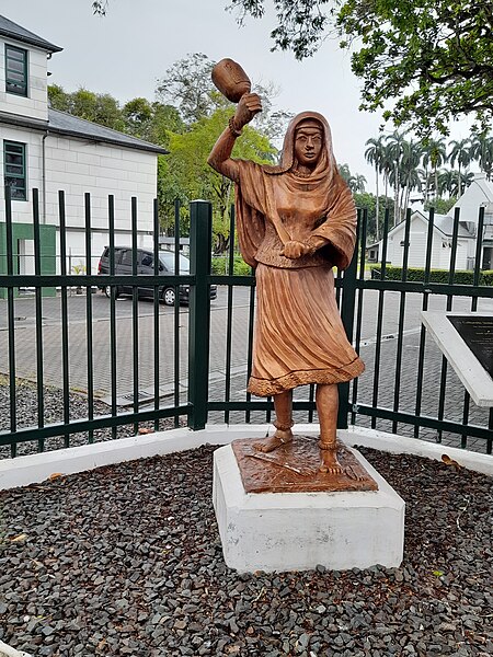 A statue commemorating Janey Tetary, an Indian indentured servant who died in an 1884 uprising in Suriname.