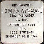 Stolperstein für Johanna Wyngaard (Rheinstraße 67)