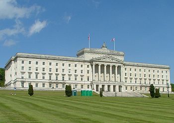 Stormont Parliament building outside Belfast, ...