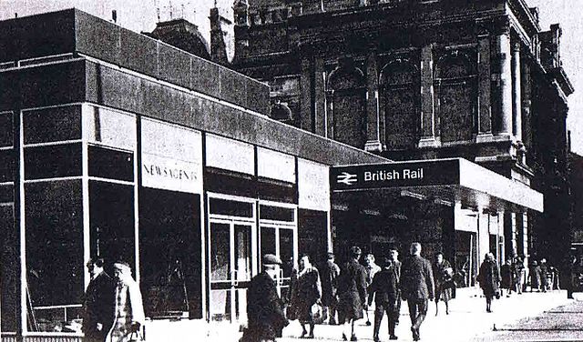 The southern entrance of the station, seen in October 1965.