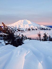 A winter sunrise at Mount Bachelor in Central Oregon.