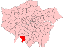 Sutton and Cheam in 2023 Sutton and Cheam 2023 Constituency.svg